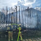Brand einer Hecke